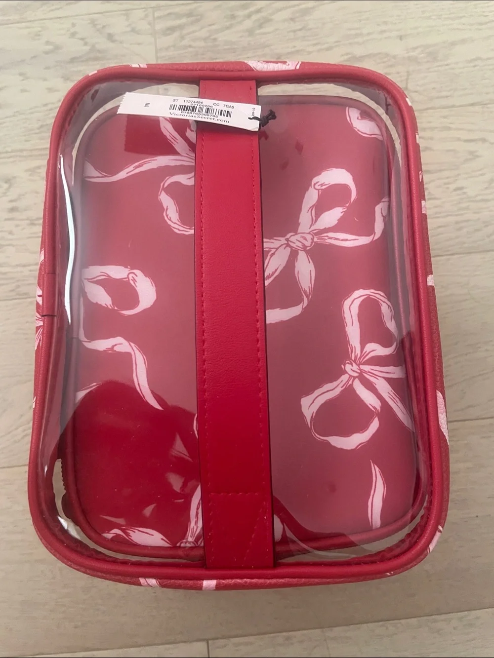 Victoria's Secret Red Clear Cosmetic Bags